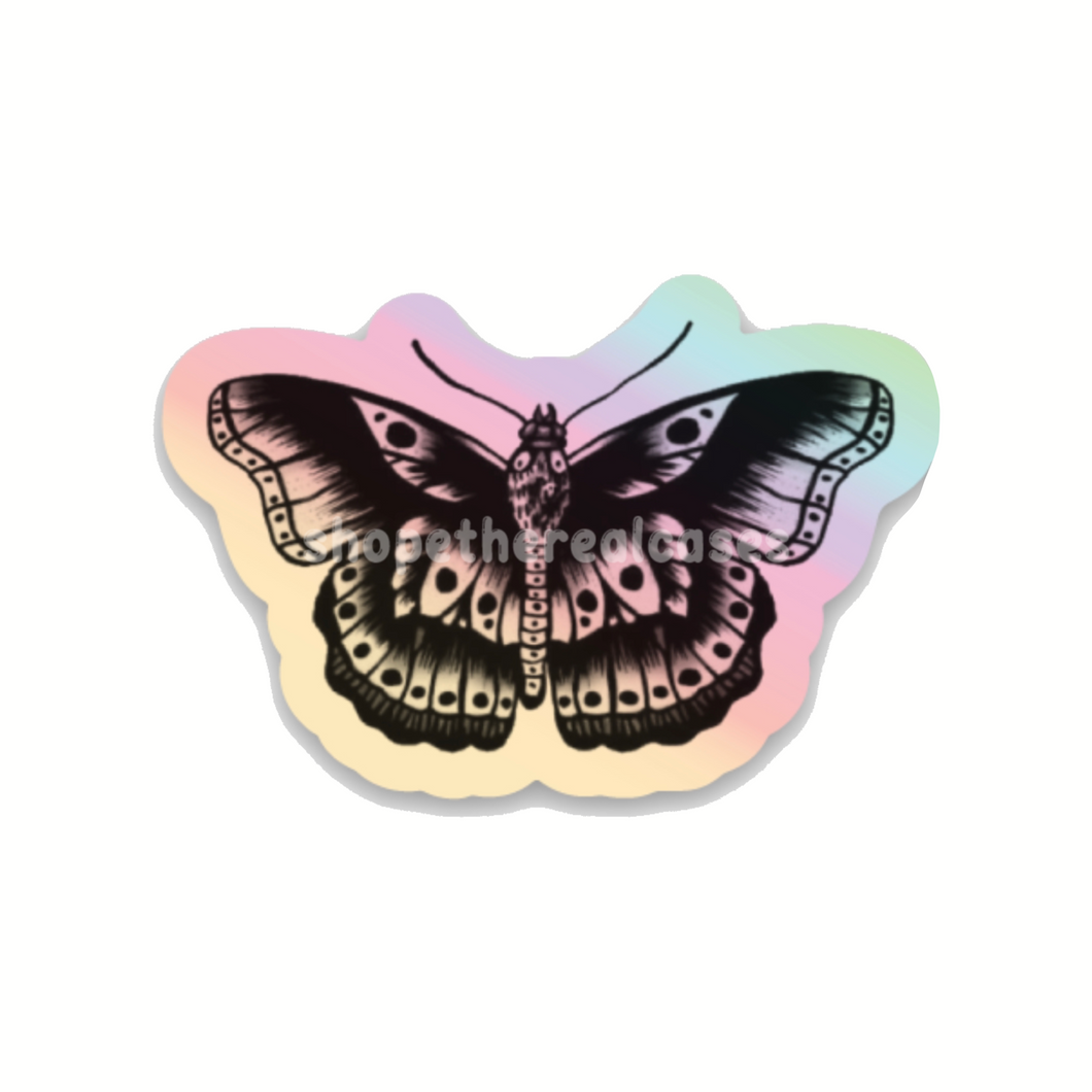 holographic moth sticker