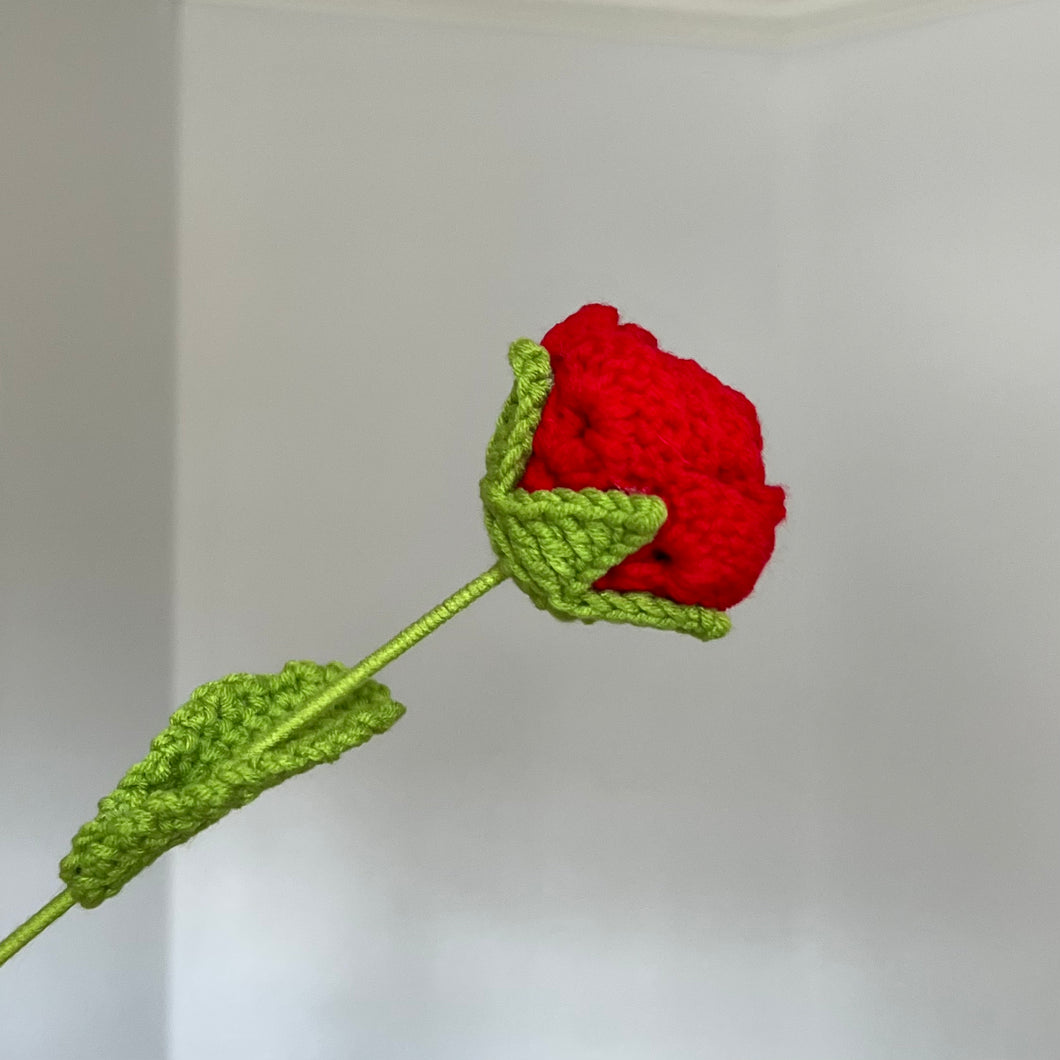 crocheted rose